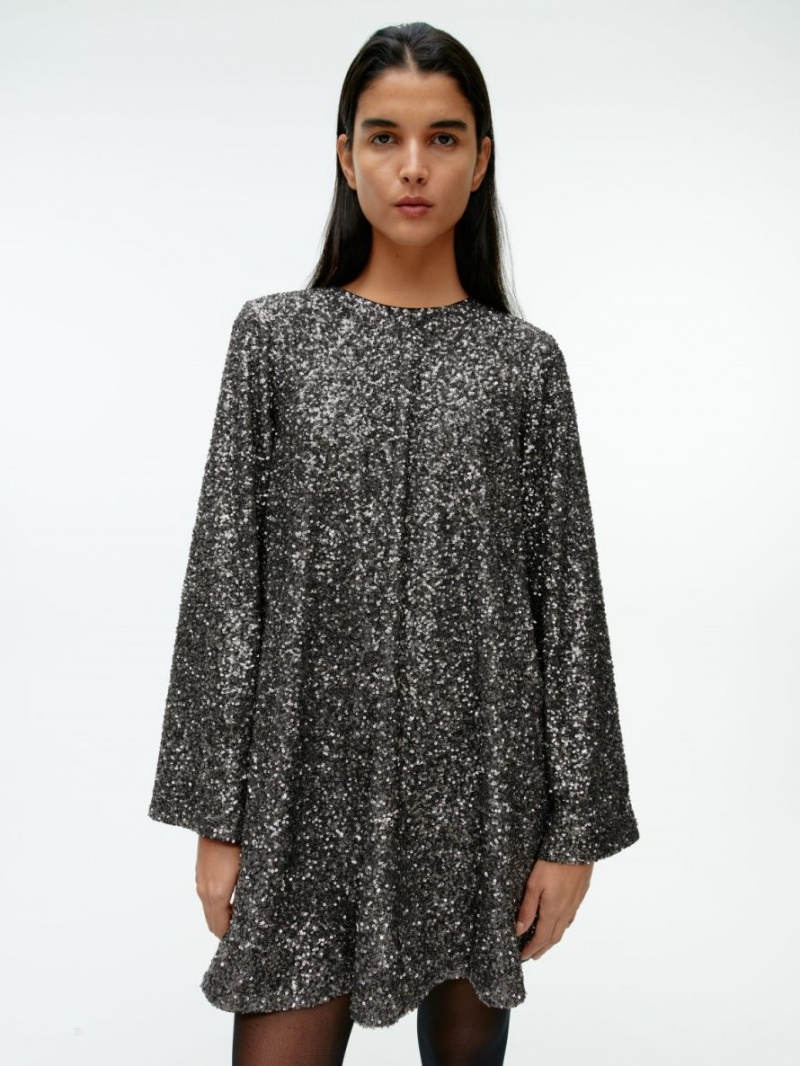 Rochie Arket Sequin Mini Dama Gri Inchis | Romania-WBZF79820
