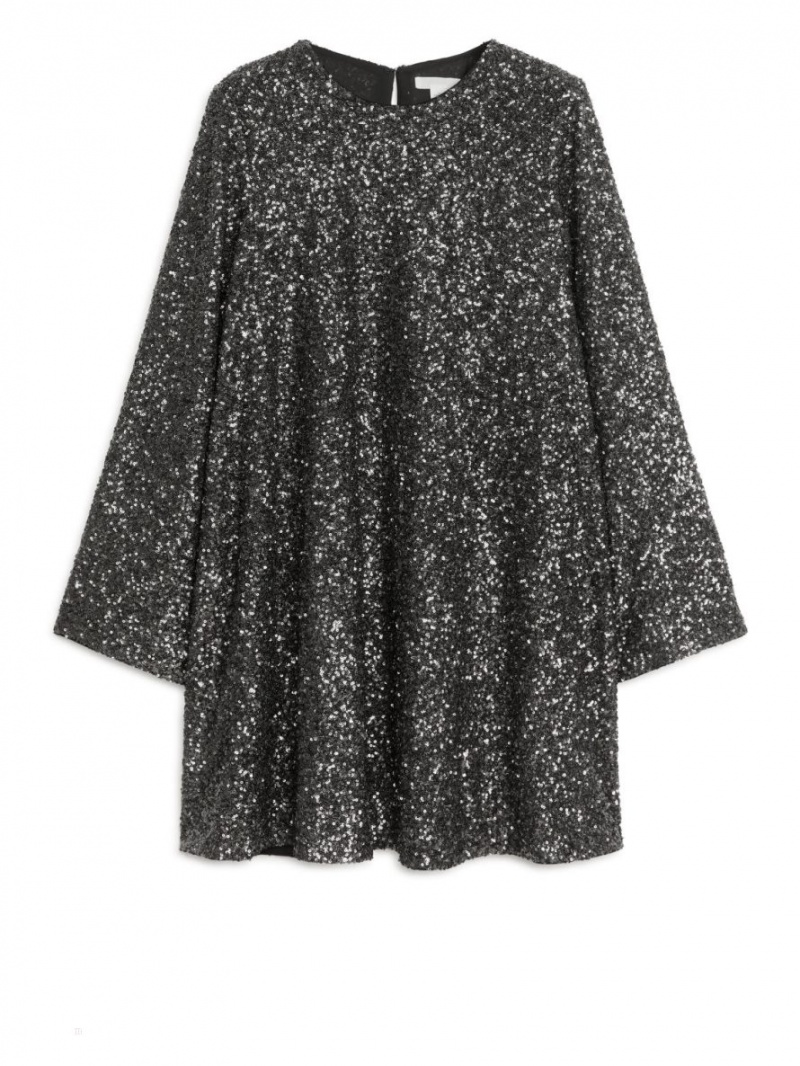 Rochie Arket Sequin Mini Dama Gri Inchis | Romania-WBZF79820