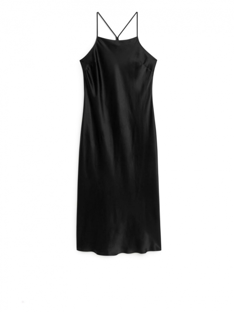 Rochie Arket Silk Slip Dama Negrii | Romania-DTSF60731