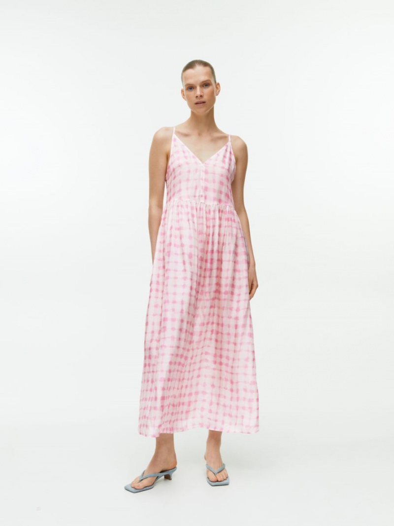 Rochie Arket Tiered Curea Dama Roz Albi | Romania-WGYV35018