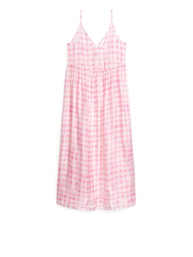Rochie Arket Tiered Curea Dama Roz Albi | Romania-WGYV35018