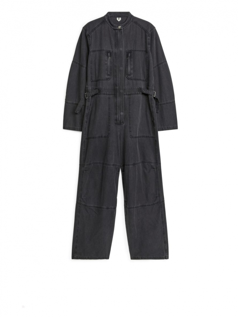 Salopeta Arket Denim Jumpsuit Dama Gri | Romania-PHWF40718