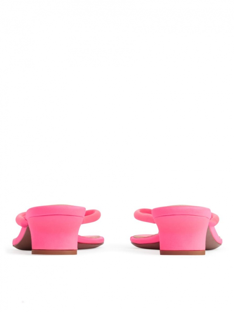 Sandale Arket Slip-On Satin Dama Roz | Romania-VTMX50738