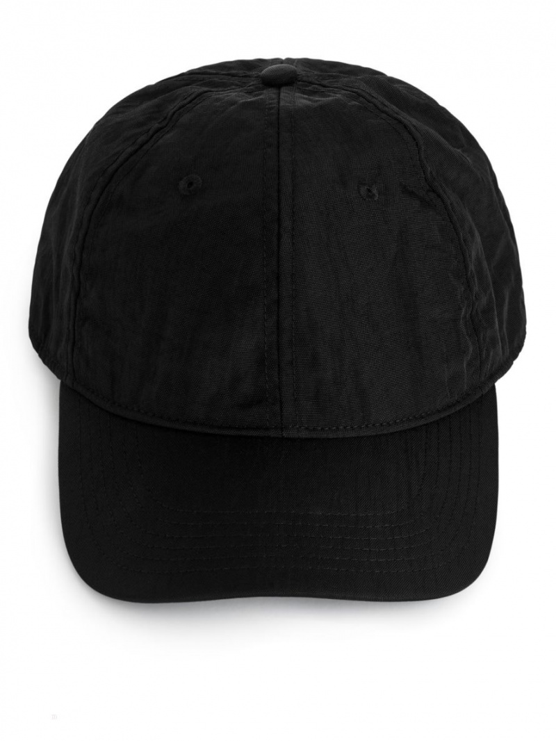 Sapca Arket 6-Panel Nailon Barbati Negrii | Romania-FUQT78136