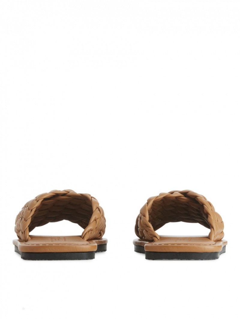 Slapi Arket Woven Piele Dama Maro | Romania-VJWS90247