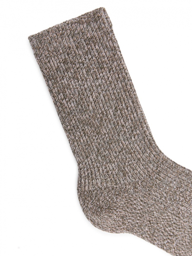 Sosete Arket Bumbac Rib Dama Verzi Inchis | Romania-PMSE08765