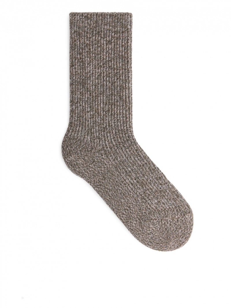 Sosete Arket Bumbac Rib Dama Verzi Inchis | Romania-PMSE08765