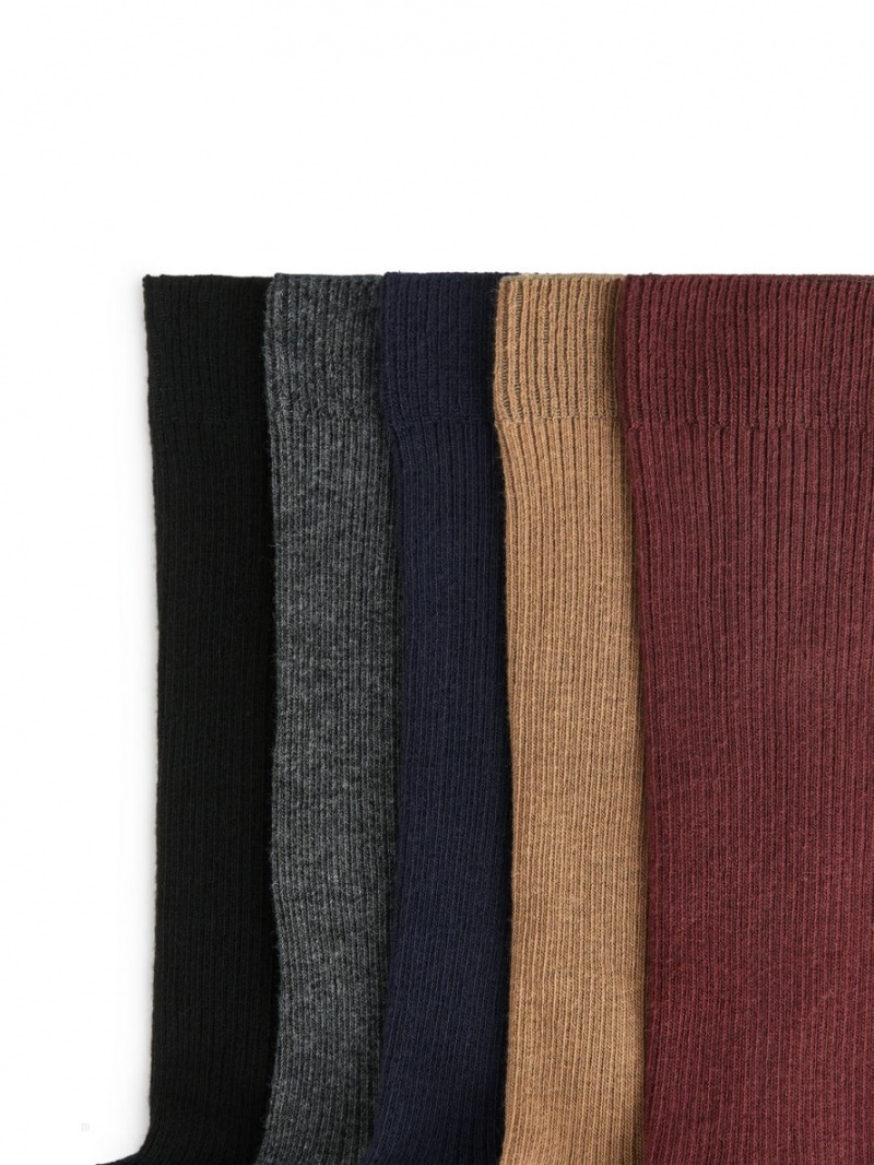 Sosete Arket Bumbac Rib Set of 5 Dama Colorati | Romania-PTWM47062