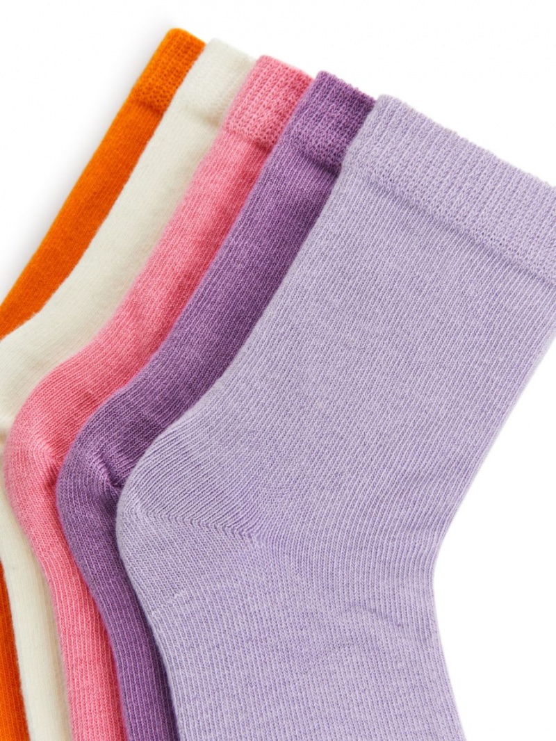 Sosete Arket Bumbac Set of 5 Fete Colorati | Romania-TBYH15486