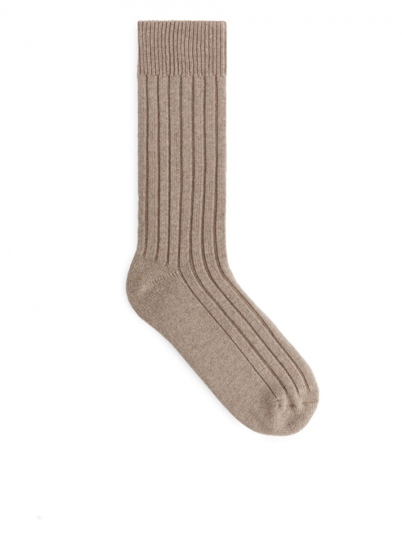 Sosete Arket Cashmere Barbati Bej | Romania-XJVI84923