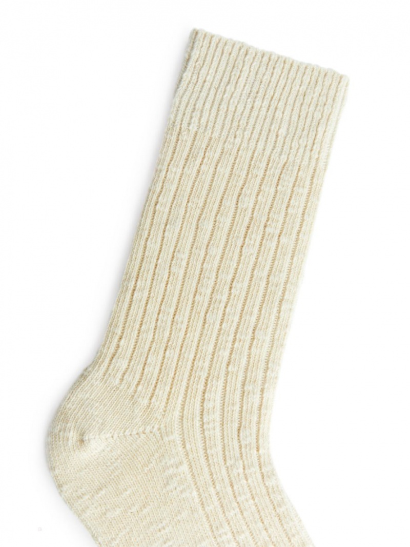 Sosete Arket Grosolan Knit Dama Albi | Romania-SBHI94702