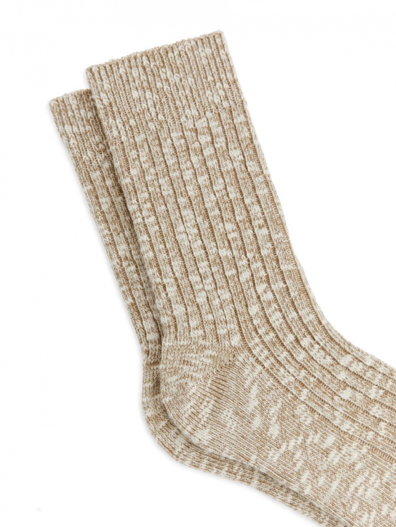 Sosete Arket Grosolan Knit Dama Bej | Romania-GIOH38502