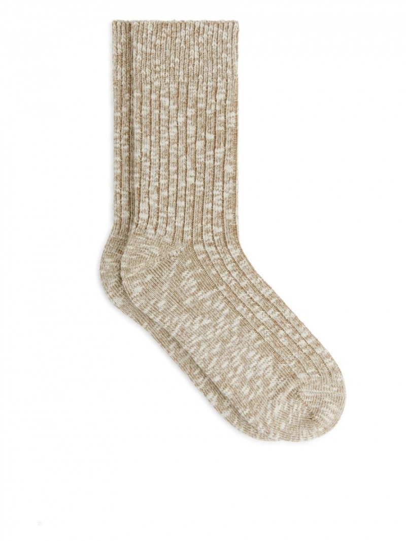 Sosete Arket Grosolan Knit Dama Bej | Romania-GIOH38502