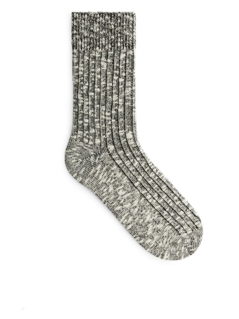Sosete Arket Grosolan Knit Dama Negrii Albi | Romania-GKCZ91752