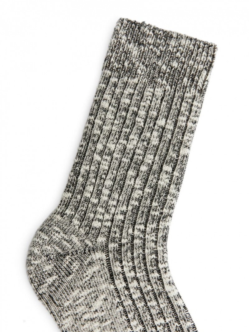 Sosete Arket Grosolan Knit Dama Negrii Albi | Romania-GKCZ91752