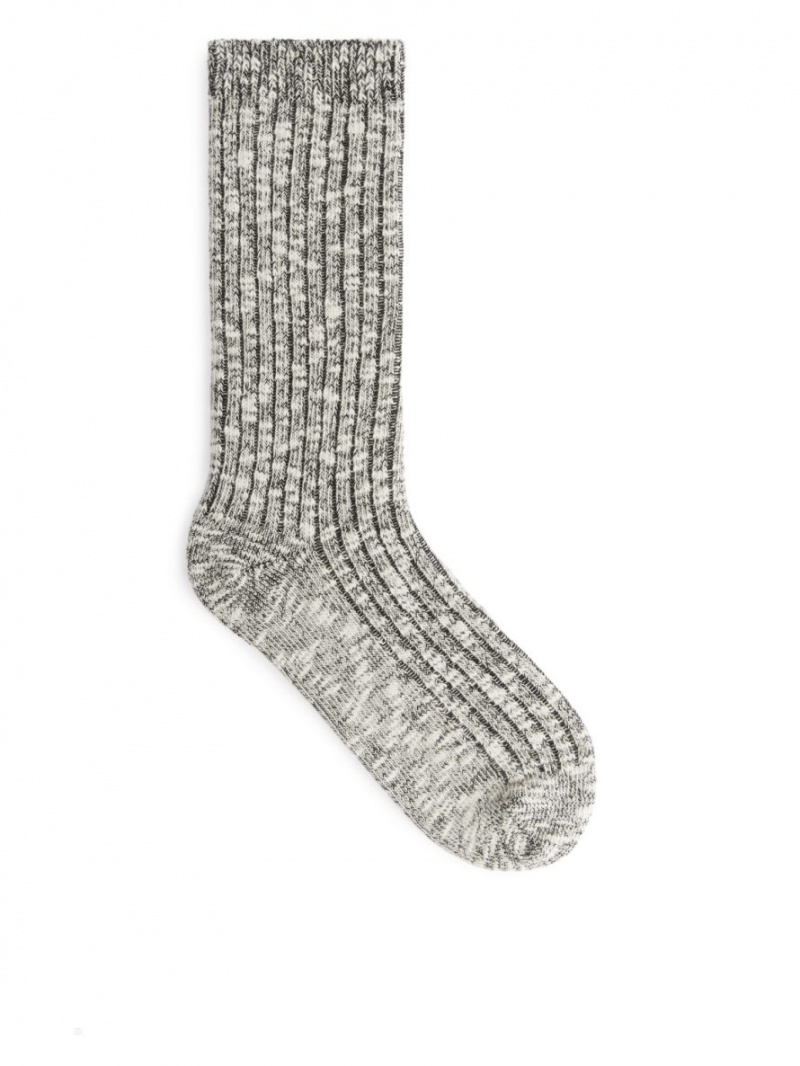 Sosete Arket Grosolan Knit Dama Negrii Albi | Romania-GKCZ91752