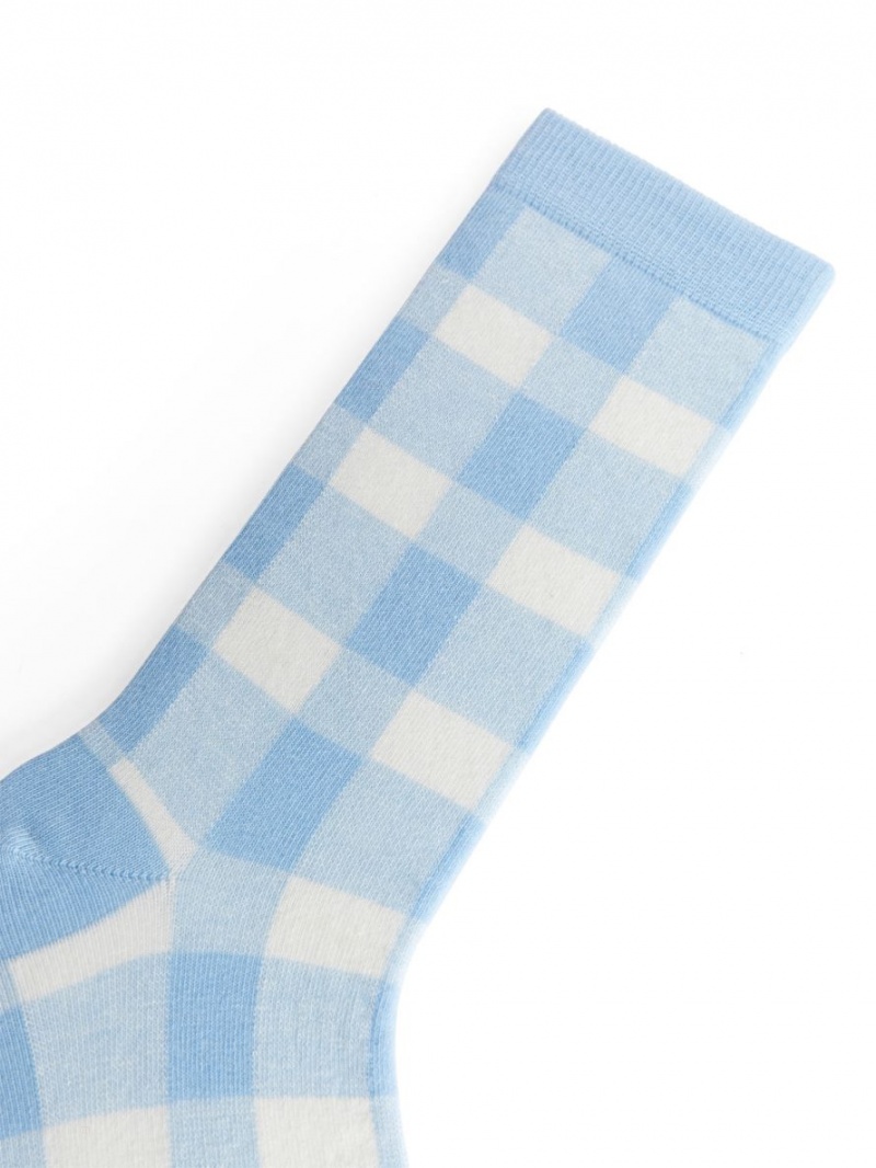 Sosete Arket Jacquard-Tricotate Dama Albi Albastri | Romania-PBEV73025