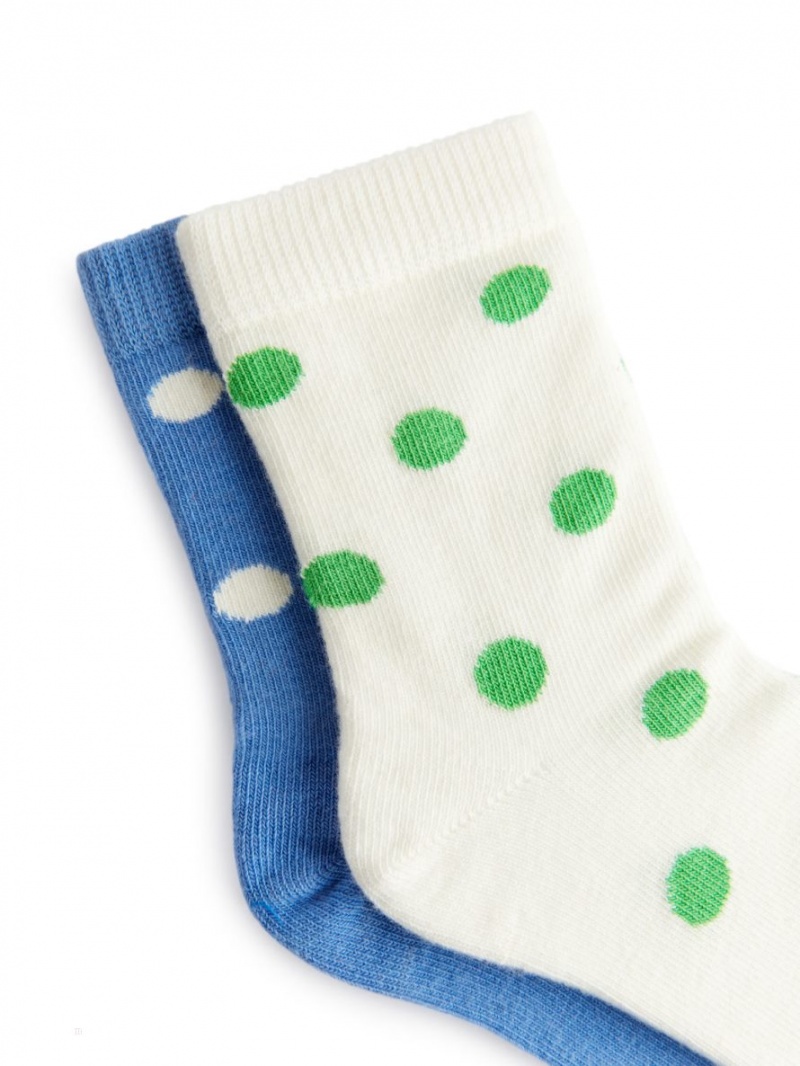 Sosete Arket Jacquard, 2 Pairs Fete Albastri | Romania-ULWE71843
