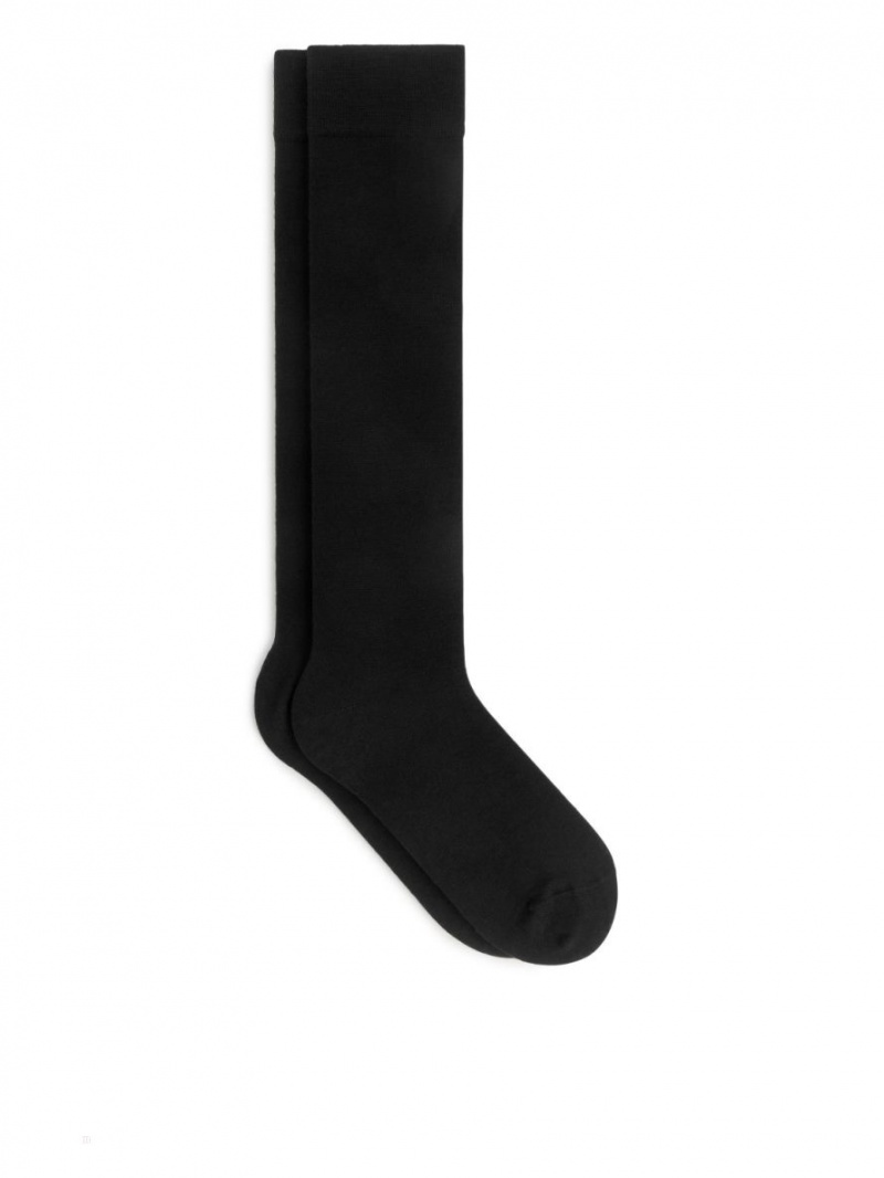 Sosete Arket Knee-High Lână Dama Negrii | Romania-PLFU92036