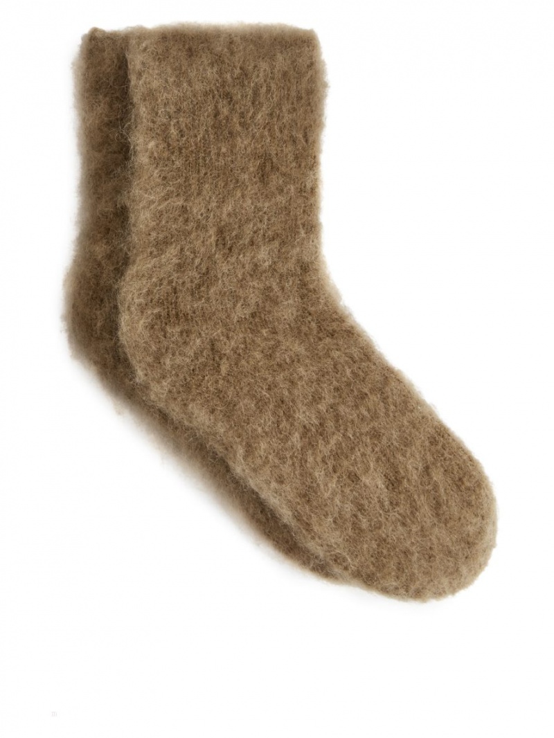Sosete Arket Mohair Blend Dama Bej Inchis | Romania-WXHS71903