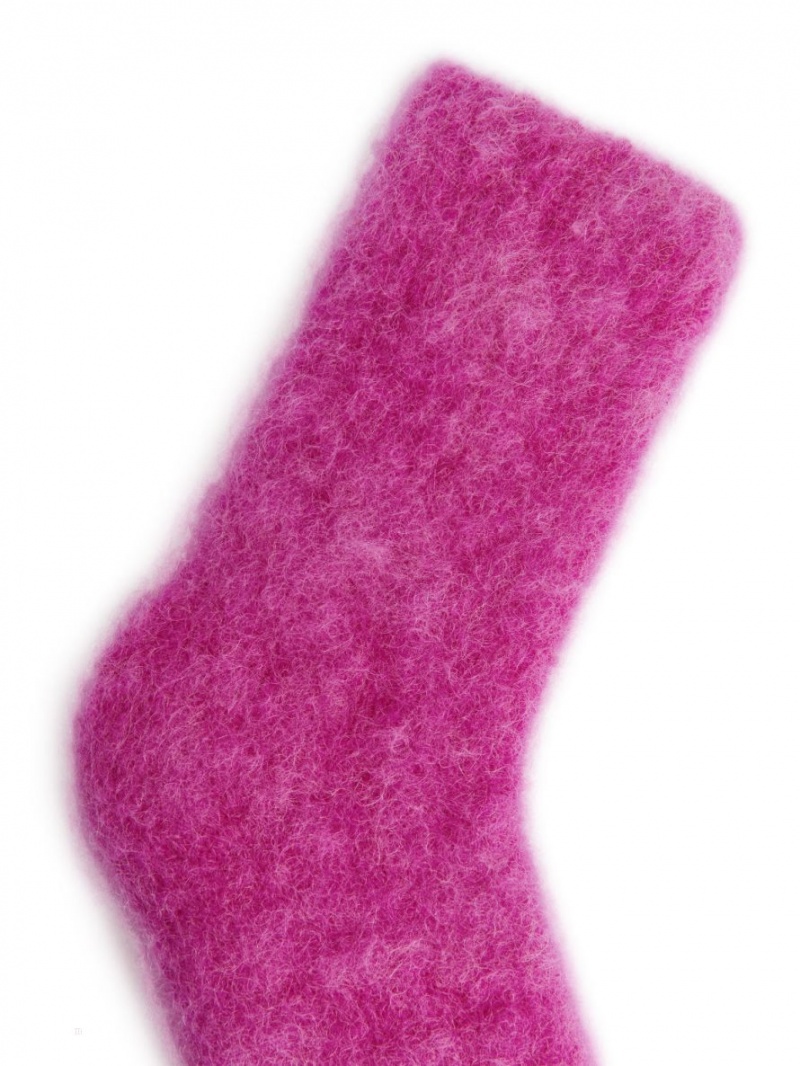 Sosete Arket Mohair Blend Dama Roz Deschis | Romania-ILCA49356