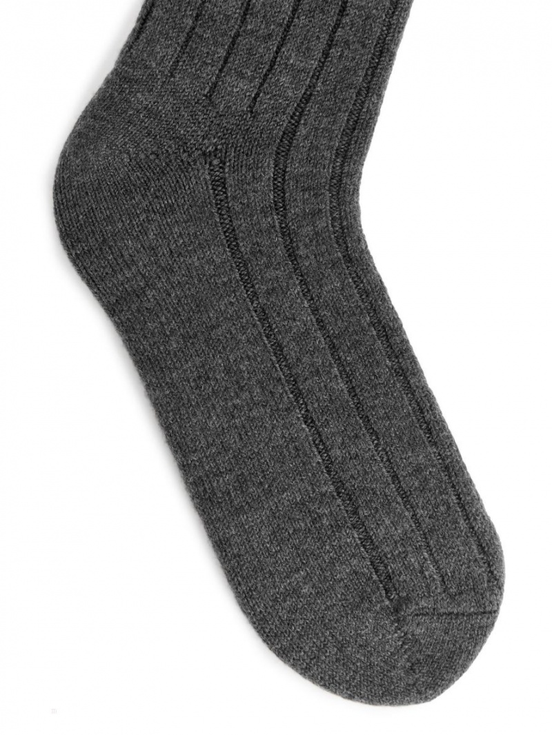 Sosete Arket Over-the-Knee Lână Dama Gri Inchis | Romania-DEXV37659