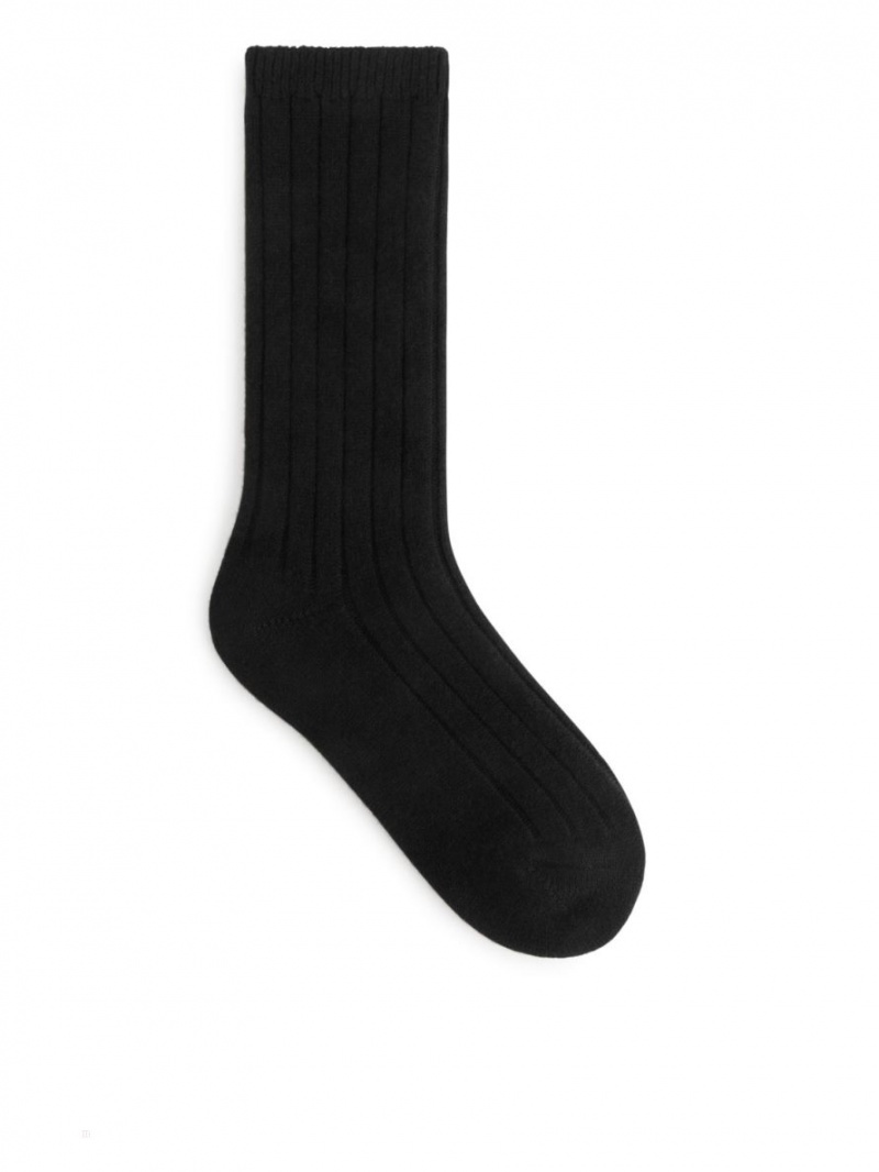 Sosete Arket Recycled Cashmere Blend Dama Negrii | Romania-UPVD89215