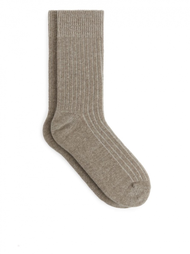 Sosete Arket Slub-Knit Bumbac Barbati Bej | Romania-BHSJ34089