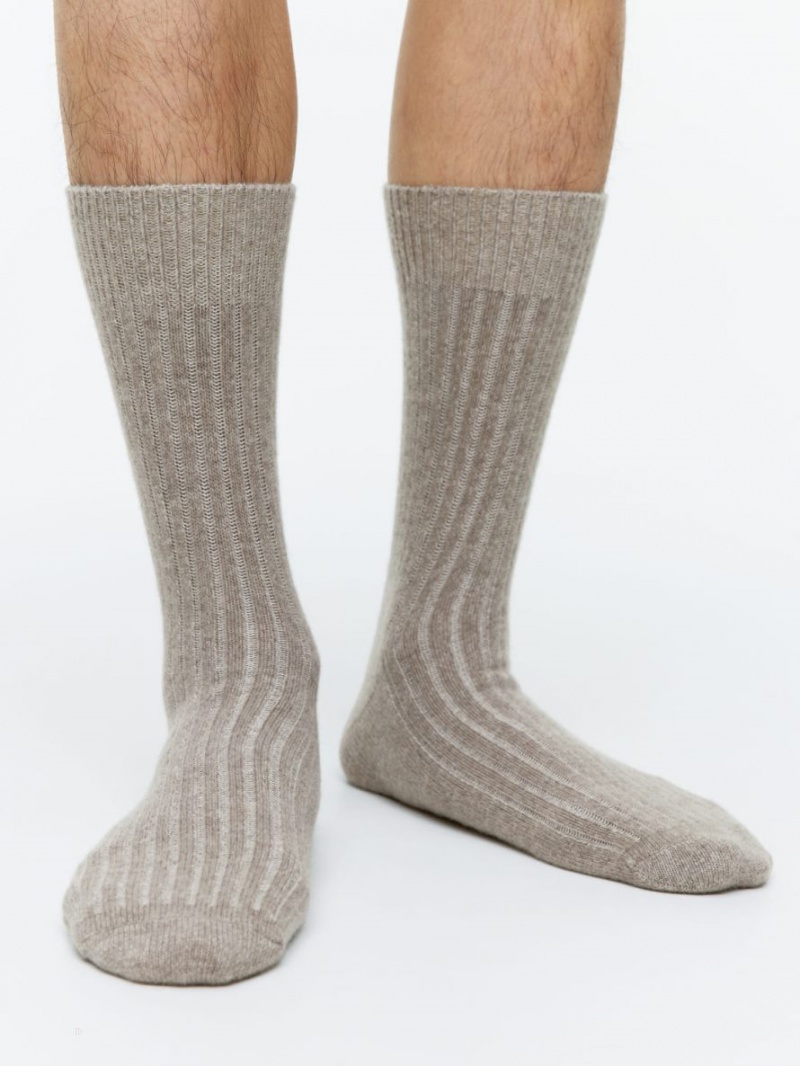 Sosete Arket Slub-Knit Bumbac Barbati Bej | Romania-BHSJ34089