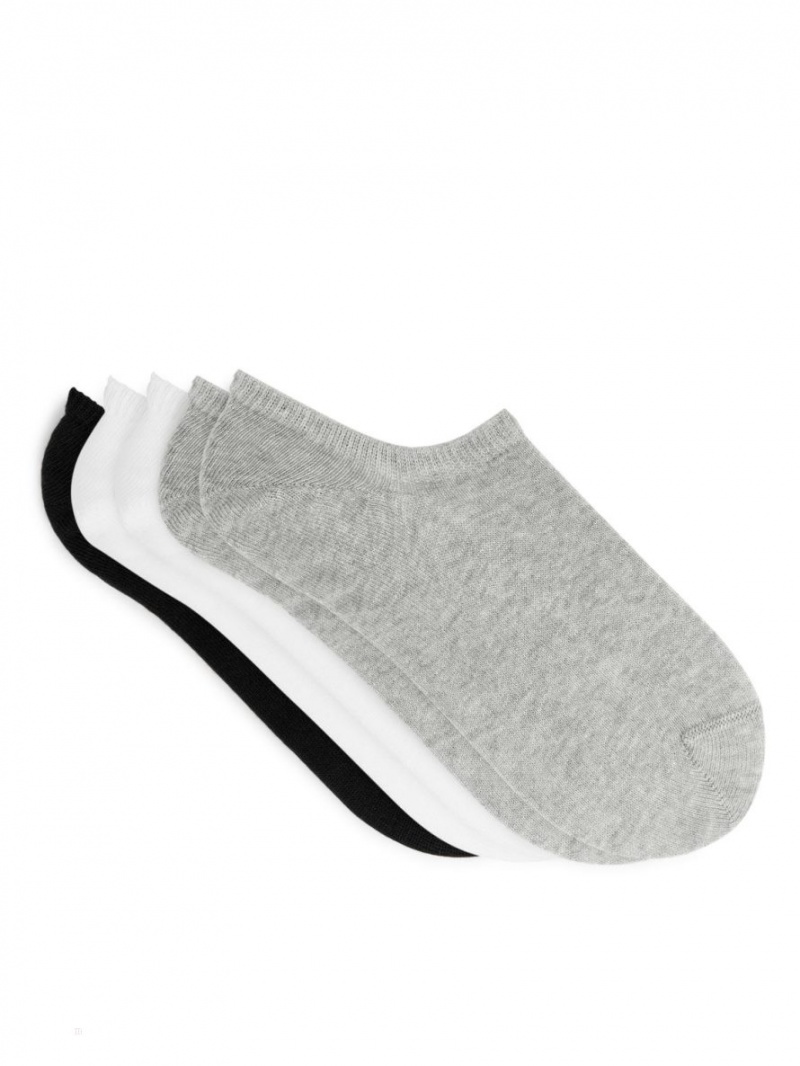 Sosete Arket Sneaker Set of 5 pairs Dama Gri | Romania-UQFK83196