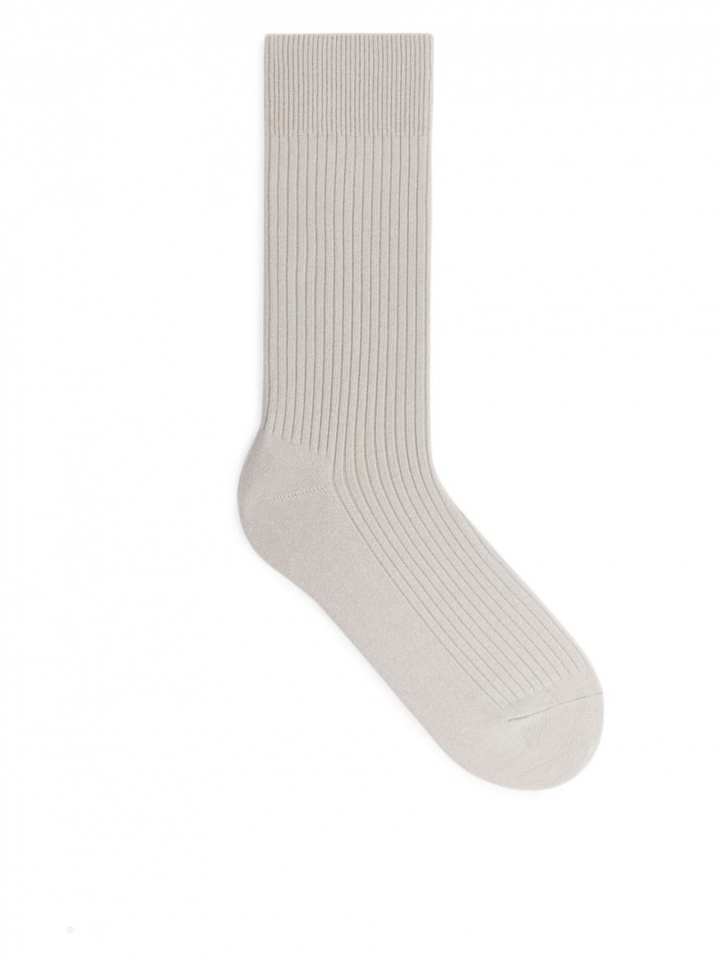 Sosete Arket Supima Bumbac Rib Barbati Gri | Romania-KTUZ91654
