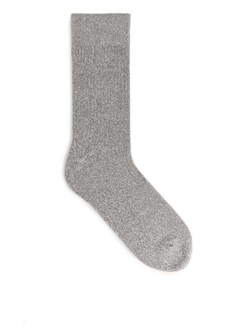 Sosete Arket Supima Bumbac Rib Barbati Gri | Romania-RQJM24680