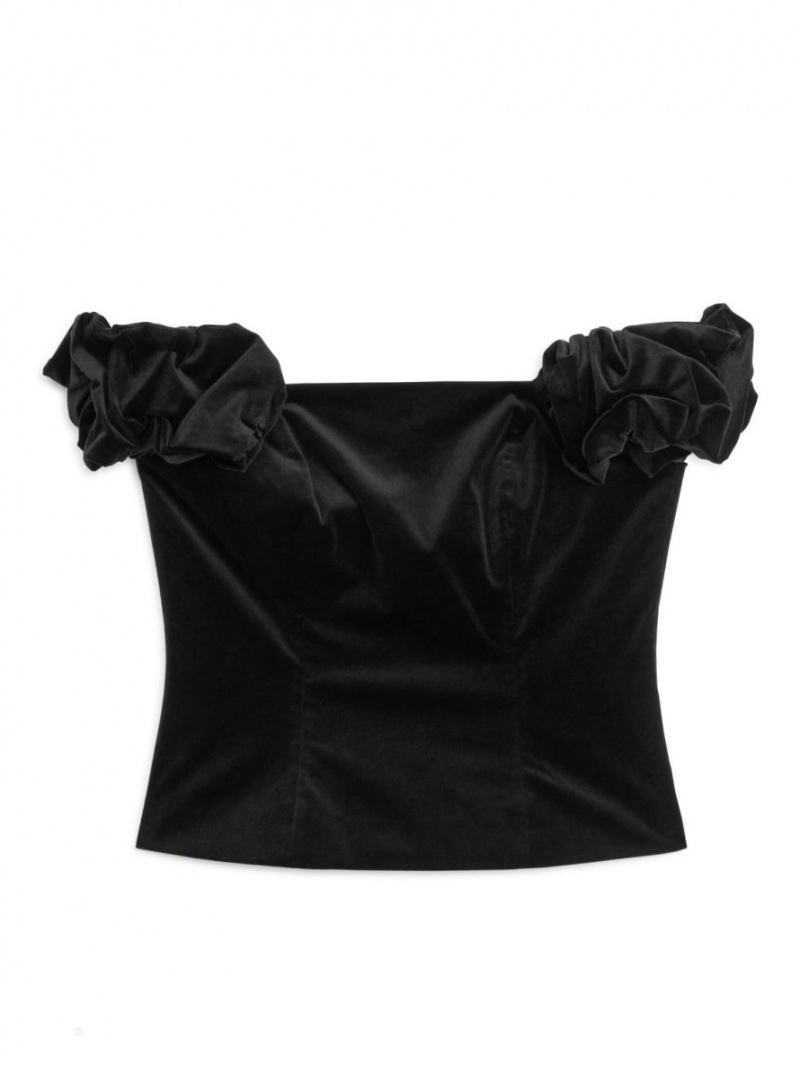 Sutiene Arket Off-Shoulder Bustier Dama Negrii | Romania-VOJW97062