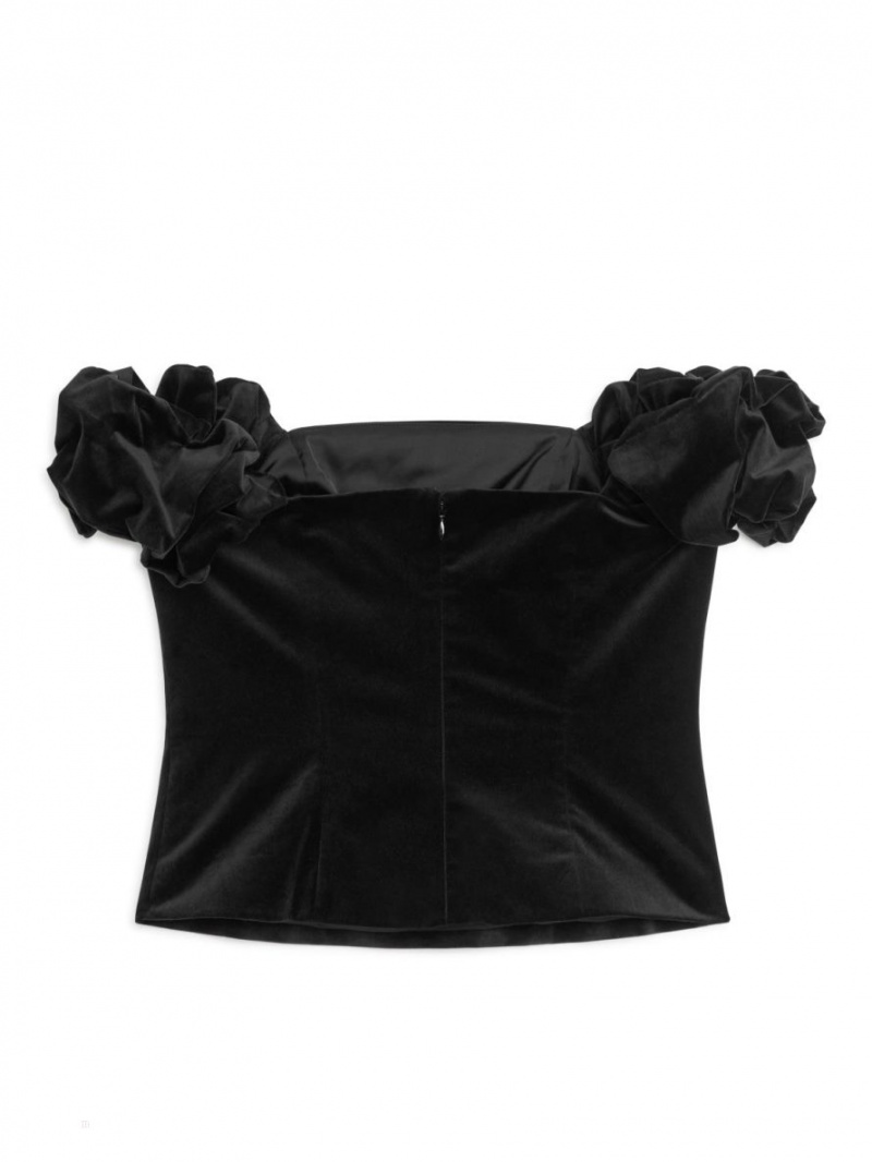 Sutiene Arket Off-Shoulder Bustier Dama Negrii | Romania-VOJW97062
