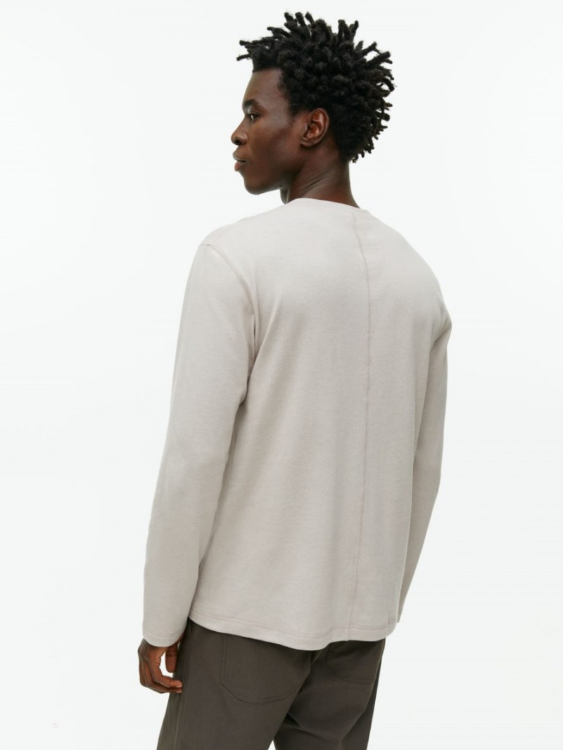 Topuri Arket Active Long-Sleeved Barbati Gri | Romania-RJNH49806
