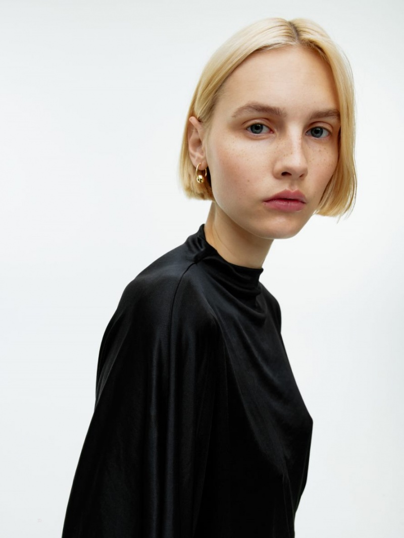 Topuri Arket Batwing Jersey Dama Negrii | Romania-AWGD26850