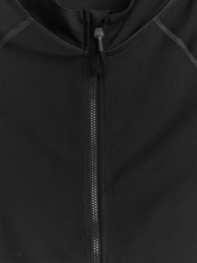 Topuri Arket Contrast-Stitch Alergat Dama Negrii | Romania-PGMV69735
