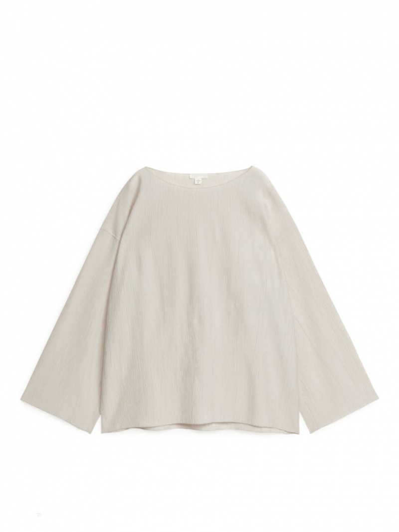 Topuri Arket Crinkled Dama Albi | Romania-FKSL91582