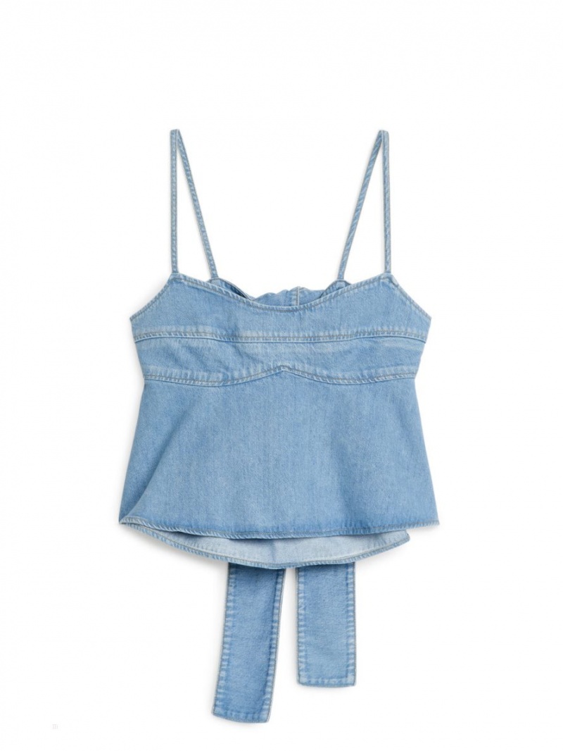 Topuri Arket Denim Curea Dama Albastri | Romania-ZYRS28759
