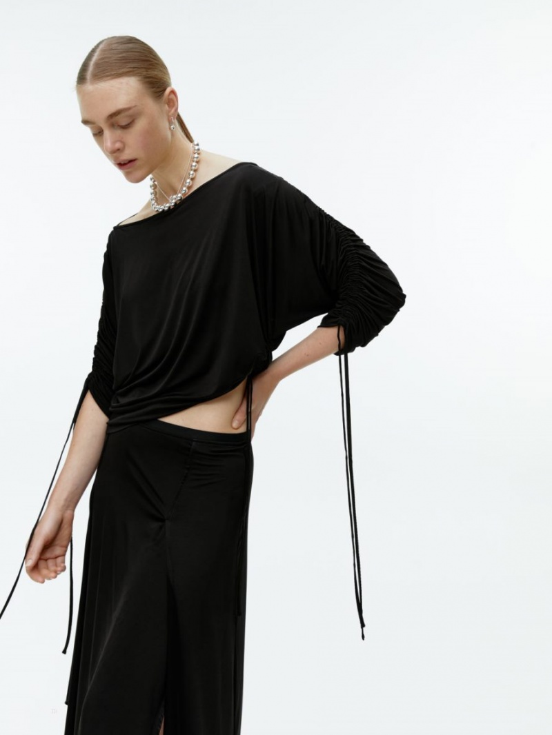 Topuri Arket Drawstring Dama Negrii | Romania-AWFS85621