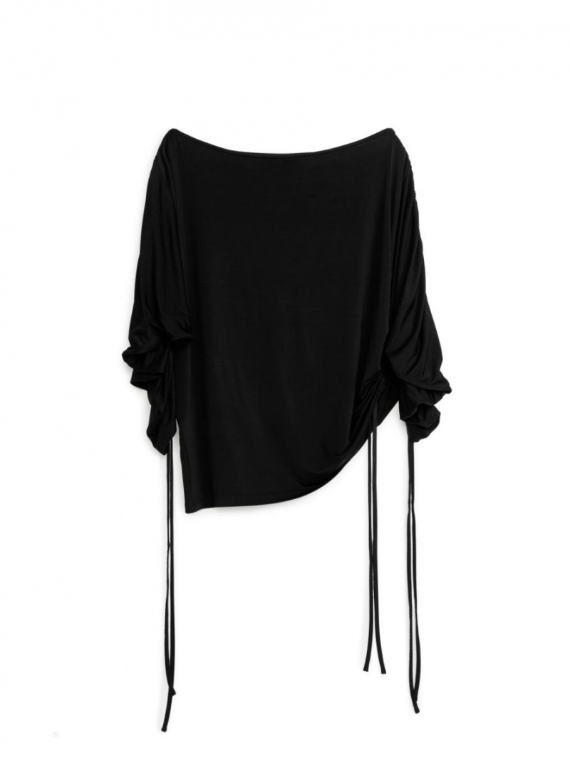 Topuri Arket Drawstring Dama Negrii | Romania-AWFS85621
