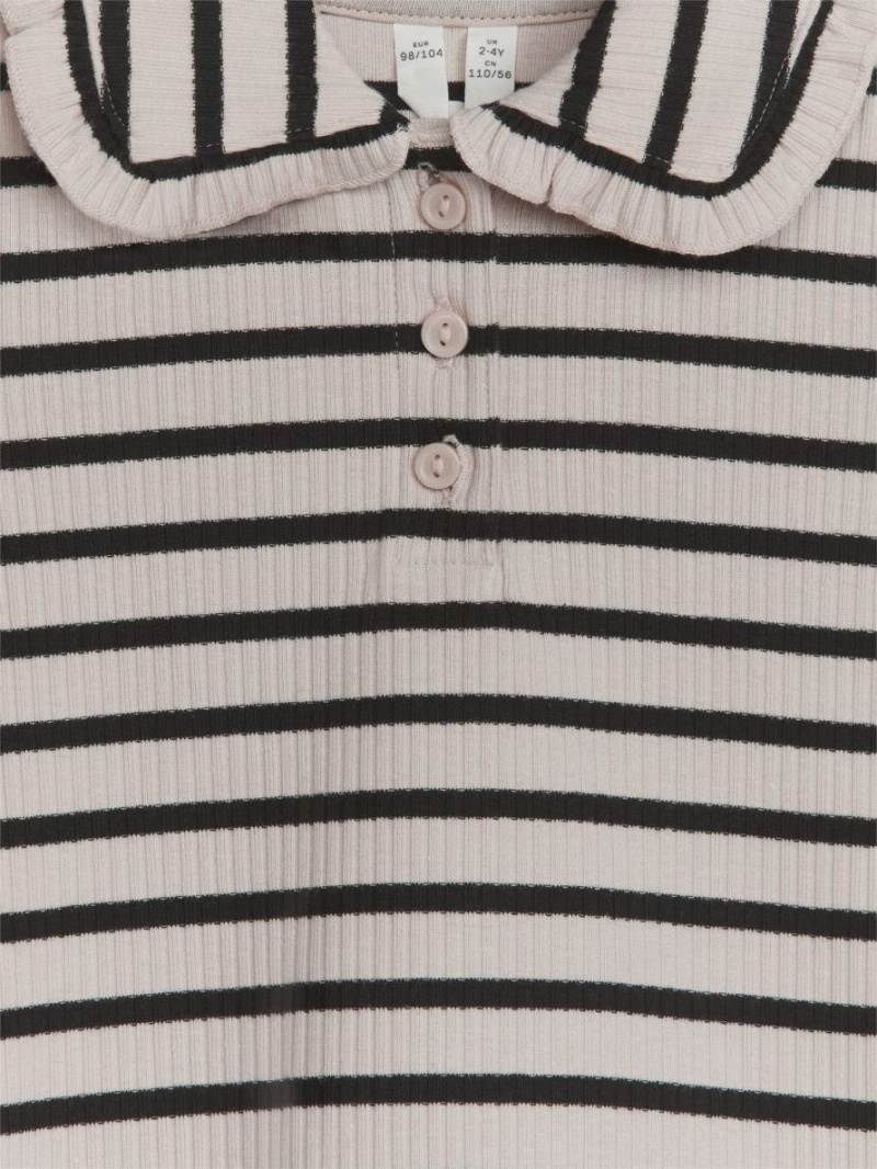 Topuri Arket Frill Collar Fete Albi Negrii | Romania-IODZ13485