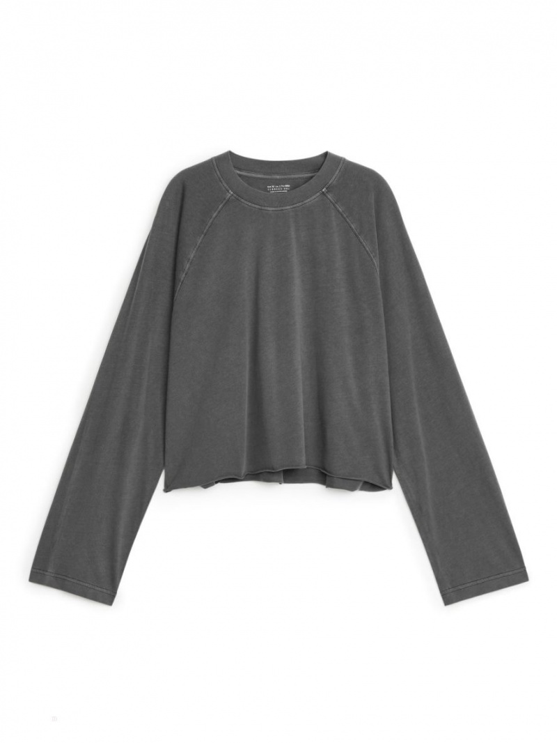 Topuri Arket Long-Sleeve Bumbac Dama Negrii | Romania-JEZO92638