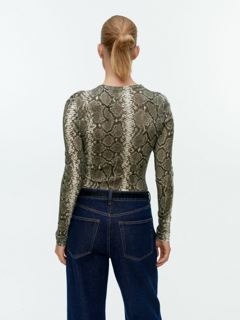 Topuri Arket Long-Sleeved Merino Dama Bej Negrii | Romania-GOBC63475