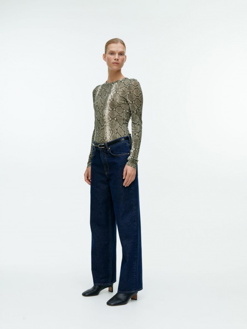 Topuri Arket Long-Sleeved Merino Dama Bej Negrii | Romania-GOBC63475