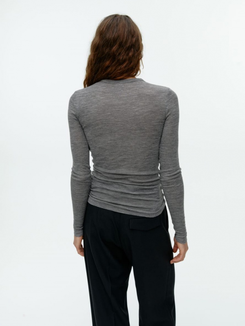 Topuri Arket Long-Sleeved Merino Dama Gri | Romania-VPFK42306