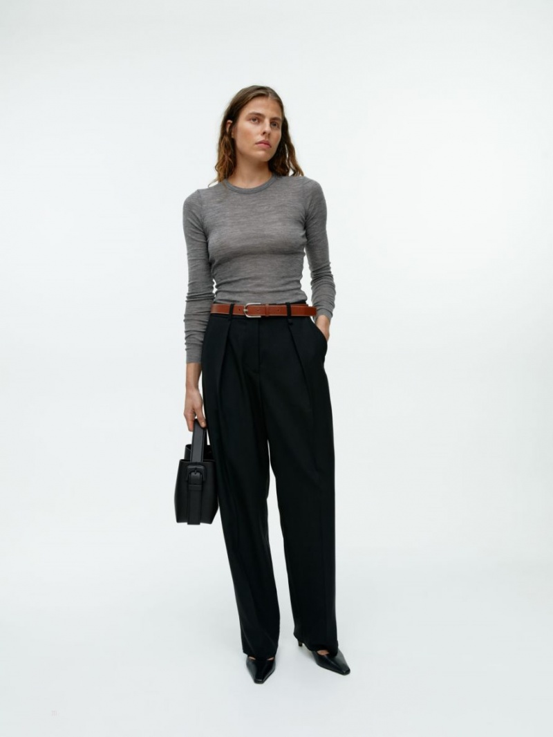 Topuri Arket Long-Sleeved Merino Dama Gri | Romania-VPFK42306