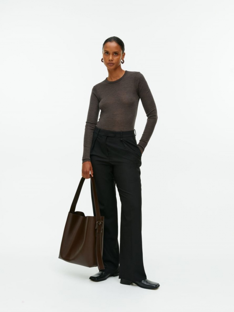 Topuri Arket Long-Sleeved Merino Dama Maro | Romania-ZCIR05641