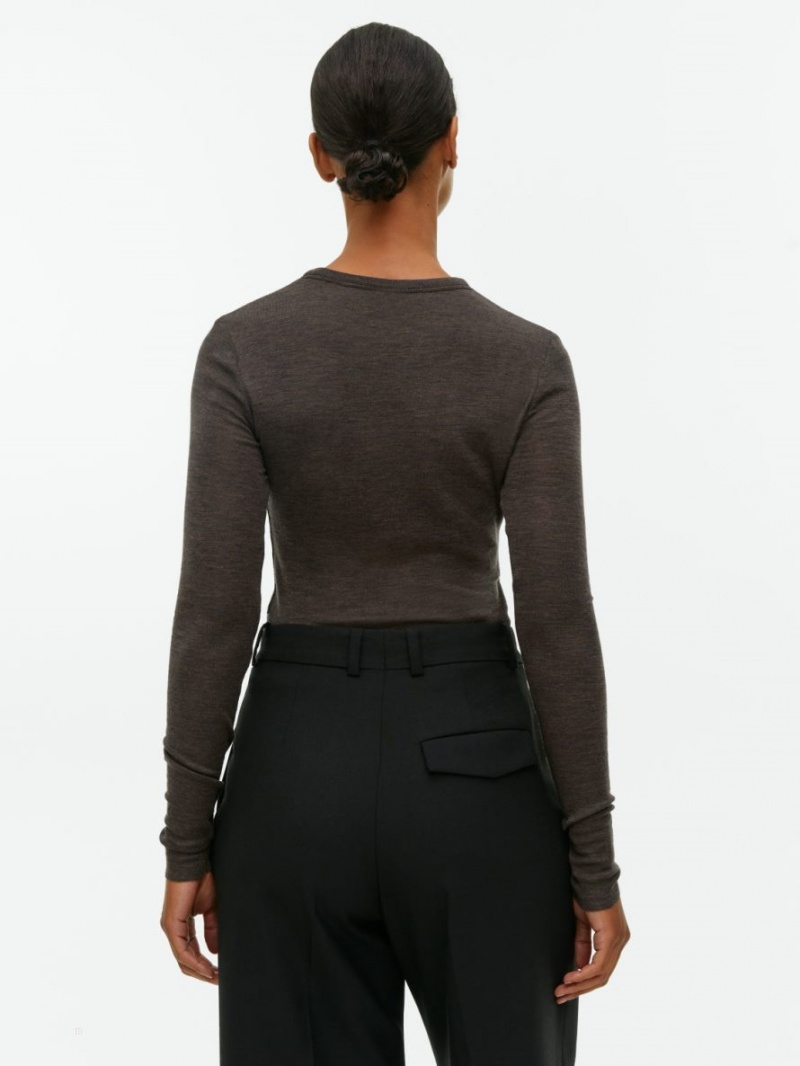 Topuri Arket Long-Sleeved Merino Dama Maro | Romania-ZCIR05641