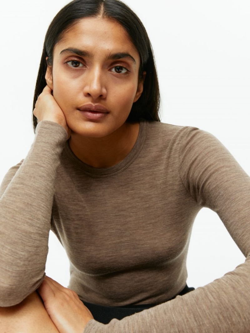 Topuri Arket Long-Sleeved Merino Dama Maro | Romania-ADLX57013